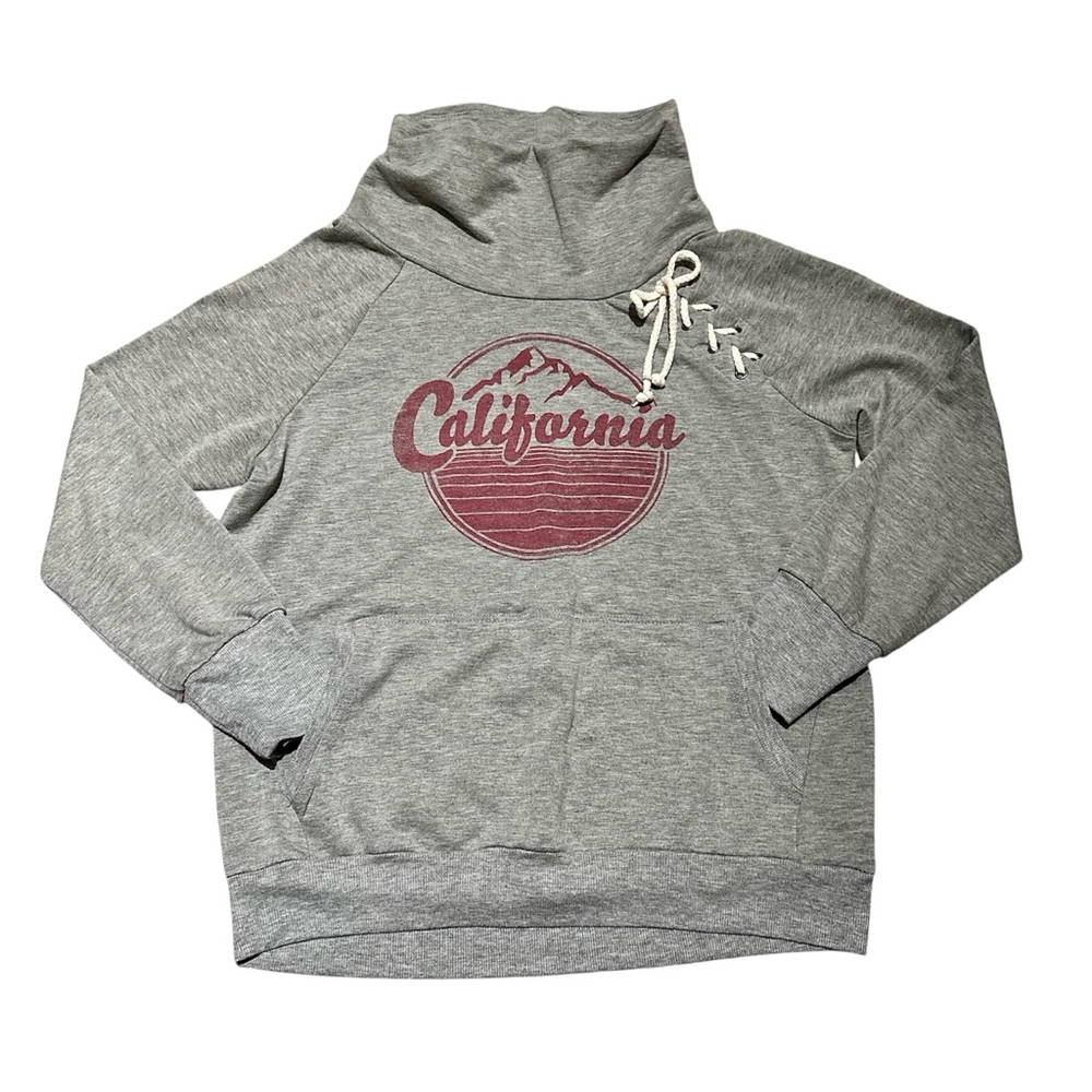 CALIFORNIA Official Women's Tie Mock Neck Sweatshirt by Well Worn Size Medium